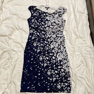 Chaps capped sleeved navy/cream lined size (m)